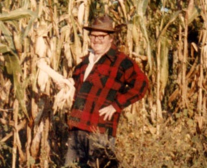 The author with his corn in the late 70s.
